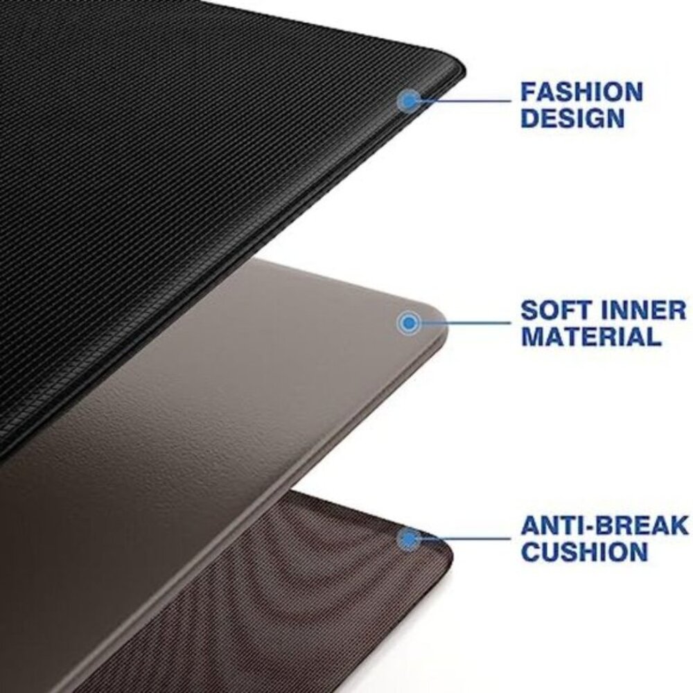 2 PCS Non Slip Kitchen Rugs Cushioned Anti Fatigue Kitchen Mats - Black - Picture 8 of 11